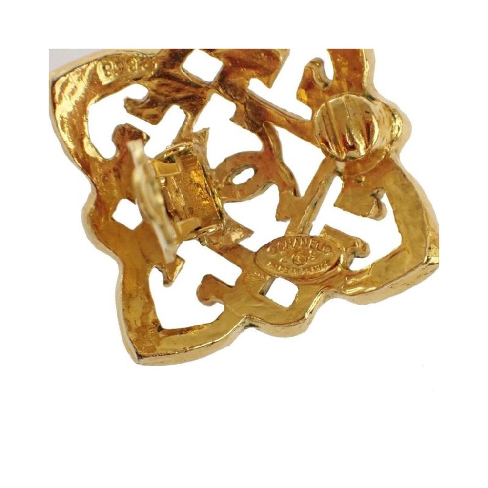 Pre Loved Chanel Gold Square Cutout Earrings Women - Picture 8 of 8